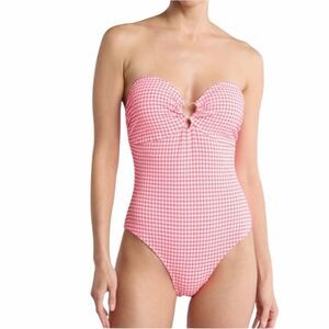 Betsey Johnson Heart Cutout Bandeau One-Piece Swimsuit Size Large